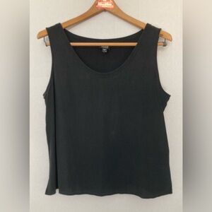 Eileen Fisher EUC Size Large Black 100% Silk Tank